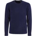 Reduzierte Blaue Langärmelige Ralph Lauren Rundhals-Ausschnitt Kaschmir-Pullover aus Wolle für Herren Größe XL 