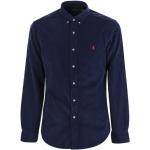Reduzierte Blaue Langärmelige Ralph Lauren T-Shirts mit Knopf aus Cord für Herren Größe XL 