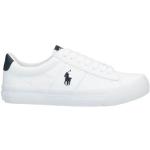 Reduzierte Weiße Bestickte Ralph Lauren Low Sneaker mit Schnürsenkel aus Stoff für Kinder Größe 40 