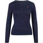 Reduzierte Blaue Geflochtene Ralph Lauren Rundhals-Ausschnitt Kaschmir-Pullover aus Wolle für Damen Größe XS für den für den Winter 