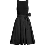 Schwarze Unifarbene Ralph Lauren Mini U-Ausschnitt Minikleider & kurze Kleider für Damen 