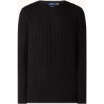 Schwarze Unifarbene Ralph Lauren Kaschmir-Pullover aus Kaschmir für Herren Größe L 