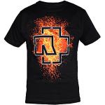 Rammstein Herren T-Shirt Lava Logo Offizielles Band Merchandise Fan Shirt schwarz mit mehrfarbigem Front und Back Print (5XL, Schwarz)