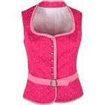 Ramona Lippert® - Damen Dirndl Bluse Nicole 40 Pink Corsage mit Schneewittchenkragen und Gürtelschnalle - Trachtenbluse - Blusen für Trachten z.B. zum Oktoberfest