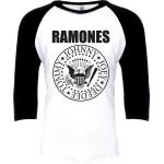 Ramones Langarmshirt - Crest - XS bis XL - für Männer - Größe S - weiß/schwarz - Lizenziertes Merchandise