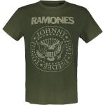 Ramones T-Shirt - Crest - S bis 3XL - für Männer - Größe S - grün - Lizenziertes Merchandise