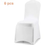 Reduzierte Weiße Moderne Stuhlhussen aus Polyester maschinenwaschbar 6-teilig 