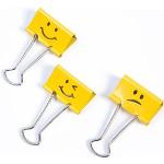 Gelbe Rapesco Emoji Smiley Foldback Klammern aus Papier 20-teilig 