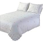 Reduzierte Weiße Bestickte Bettwäsche Sets & Bettwäsche Garnituren aus Baumwolle maschinenwaschbar 200x200 