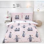 Reduzierte Pinke Bettwäsche Sets & Bettwäsche Garnituren mit Pinguinmotiv aus Baumwolle maschinenwaschbar 135x200 