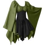 Grüne Outlander Burgfräulein-Kostüme mit Pailletten aus Leinen für Damen Größe L 