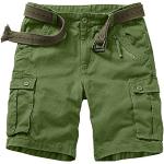 Grüne Casual Cargo-Shorts mit Reißverschluss aus Twill schmutzabweisend für Damen Größe M 