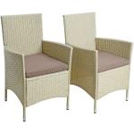 Reduzierte Beige Estexo Polyrattan Gartenstühle aus Polyrattan mit Armlehne Breite 50-100cm, Höhe 0-50cm, Tiefe 50-100cm 2-teilig 