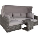 Graue tectake Lounge Gartenmöbel & Loungemöbel Outdoor aus Polyrattan UV-beständig Breite 100-150cm, Höhe 100-150cm, Tiefe 50-100cm 