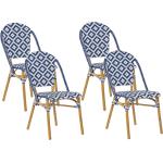 Reduzierte Beige Geflochtene Moderne Beliani Polyrattan Gartenstühle stapelbar Breite 0-50cm, Höhe 0-50cm, Tiefe 0-50cm 4-teilig 4 Personen 