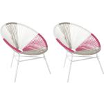 Gartenstuhl mexikanischer Stuhl rosa türkis 2er Set Rattanstuhl Acapulco
