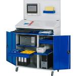 Blaue Rau PC-Schränke & Computerschränke aus Metall mit Schublade Breite 100-150cm, Höhe 150-200cm, Tiefe 50-100cm 