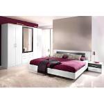 Schlafzimmer-Set RAUCH "Burano" Schlafzimmermöbel-Sets schwarz-weiß (weiß, graumetallic) Komplett Schlafzimmer