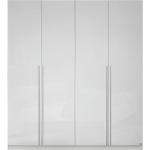 Reduzierte Weiße Moderne Rauch Pack's Lorca Kleiderschränke Hochglanz Lackierte Breite 150-200cm, Höhe 200-250cm, Tiefe 50-100cm 