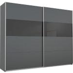 rauch Schwebetürenschrank »Quadra« mit Glaselementen, grau, Türen: 2, grau metallic/Schwarzglas