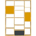 Anthrazitfarbene Pickawood Raumteiler lackiert aus Massivholz mit Schublade Breite 150-200cm, Höhe 200-250cm, Tiefe 0-50cm 