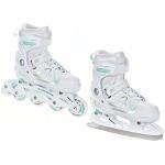RAVEN 2in1 Schlittschuhe Inline Skates Inliner Spirit White/Mint verstellbar Größe: 37-40 (23,5cm-26cm)
