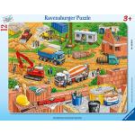 Ravensburger Kinderpuzzle - 06058 Arbeit auf der Baustelle - Rahmenpuzzle für Kinder ab 3 Jahren, mit 12 Teilen