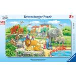 Reduzierte 15 Teile Ravensburger Zoo Rahmenpuzzles für Mädchen für 3 - 5 Jahre 