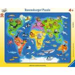 Reduzierte Ravensburger Rahmenpuzzles mit Weltkartenmotiv für Mädchen für 3 - 5 Jahre 