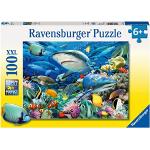 Reduzierte 100 Teile Ravensburger Kinderpuzzles mit Hai-Motiv für Mädchen für 5 - 7 Jahre 