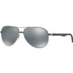 Ray-Ban 0RB8313 004/K6 polarisiert Metall Pilot Grau/Grau Sonnenbrille, Sunglasses Grau/Grau Mittel