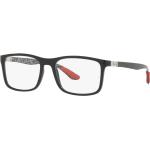 Schwarze Ray Ban Rechteckige Vollrand Brillen aus Kunststoff für Herren 