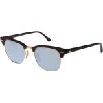 Sandfarbene Ray Ban Clubmaster RB 3016 Browline Sonnenbrillen aus Kunststoff für Damen 