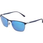 Blaue Ray Ban Quadratische Verspiegelte Sonnenbrillen aus Stahl für Herren 