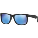 Ray Ban Justin RB4165 622/55 51 black rubber / green mirror blue