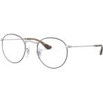 Silberne Runde Vollrand Brillen aus Metall für Herren 