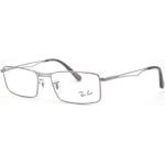 Silberne Ray Ban Rechteckige Brillenfassungen aus Metall für Herren 
