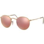 Rosa Ray Ban Round Runde Sonnenbrillen aus Metall für Damen 