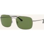 Grüne Ray Ban Rechteckige Sonnenbrillen polarisiert aus Kunststoff für Herren 