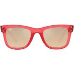 Reduzierte Rote Ray Ban Quadratische Nerd Sonnenbrillen für Damen 