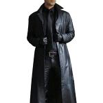 Schwarze Maxi Trenchcoats lang für Herren Größe 5 XL für den für den Frühling 