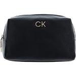 Reduzierte Schwarze Elegante Calvin Klein CK Kleine Kosmetiktaschen mit Reißverschluss aus PU für Damen klein 