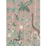 Pinke Vlies-Fototapeten mit Giraffen-Motiv 