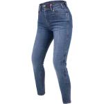 Blaue Slim Fit Jeans mit Reißverschluss aus Baumwolle für Damen Weite 40, Länge 30 