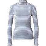 Blaue Gestreifte Langärmelige Bio Rollkragen Rollkragenshirts aus Polyester für Damen Größe XS 