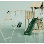 Smaragdgrüne Babyspieltürme & Babystelzenhäuser aus Massivholz mit Rutsche 