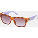 Braune Guess Rechteckige Rechteckige Sonnenbrillen aus Kunststoff für Damen 