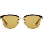 Goldene Gucci Rechteckige Rechteckige Sonnenbrillen aus Metall für Herren 
