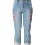 Hellblaue Bestickte Jeans mit Stickerei aus Denim für den für den Sommer 