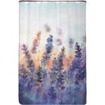 Lavendelfarbene Textil-Duschvorhänge mit Lavendel-Motiv aus Textil 